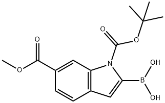 1H-Indole-1,6-dicarboxylic acid, 2-borono-, 1-(1,1-dimethylethyl) 6-methyl ester (9CI) 구조식 이미지