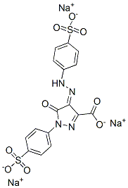 trisodium (4Z)-5-oxo-1-(4-sulfonatophenyl)-4-[(4-sulfonatophenyl)hydrazinylidene]pyrazole-3-carboxylate 구조식 이미지