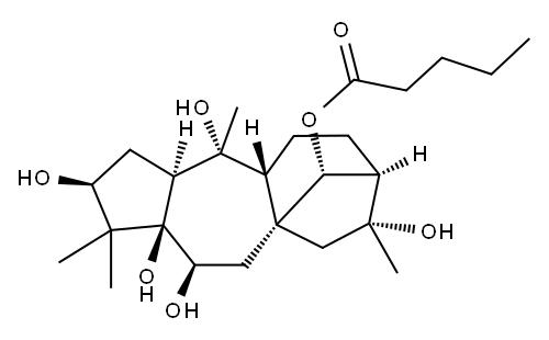 Grayanotoxane-3,5,6,10,14,16-hexol, 14-pentanoate, (3-beta,6-beta,14R) - 구조식 이미지