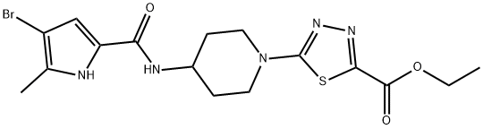 Ethyl 5-{4-[(4-broMo-5-Methyl-1H-pyrrole-2-carbonyl)aMino]piperidin-1-yl}-[1,3,4]thiadiazole-2-carboxylate 구조식 이미지