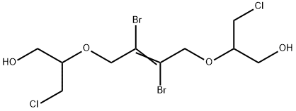 2,2'-[(2,3-dibromobut-2-ene-1,4-diyl)bis(oxy)]bis[3-chloropropan-1-ol] 구조식 이미지