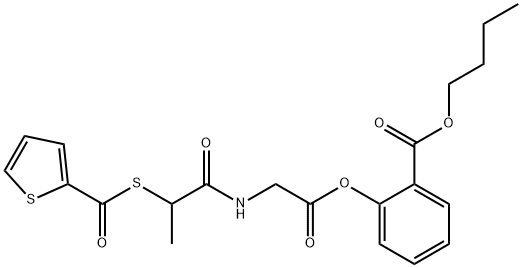 글리신,N-(1-옥소-2-((2-티에닐카르보닐)티오)프로필)-,2-(부톡시카르보닐)페닐에스테르 구조식 이미지