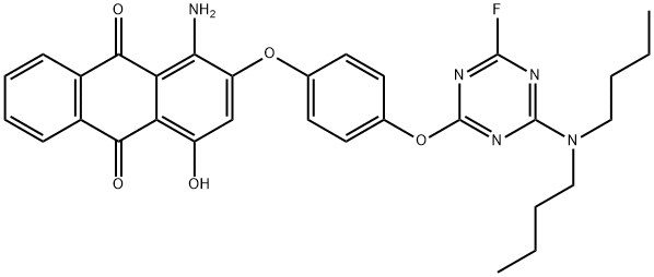 1-amino-2-[4-[[4-(dibutylamino)-6-fluoro-1,3,5-triazin-2-yl]oxy]phenoxy]-4-hydroxyanthraquinone Structure