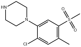 1-[2-CHLORO-4-METHYL-5-(METHYLSULFONYL)PHENYL]PIPERAZINE
 Structure