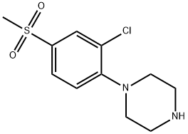 1-[4-CHLORO-2-(메틸술포닐)페닐]피페라진 구조식 이미지