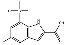 5-플루오로-7-(메틸설포닐)-1H-인돌-2-카복실리카시드 구조식 이미지