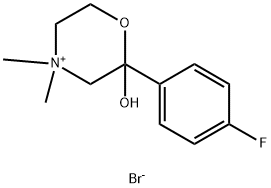 2-(4-FLUOROPHENYL)-2-HYDROXY-4,4-DIMETHYL-1,4-OXAZINAN-4-IUM BROMIDE 구조식 이미지