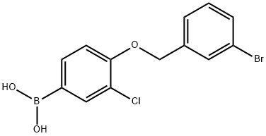 3-CHLORO-4-(3'-BROMOBENZYLOXY)PHENYLBOR& 구조식 이미지