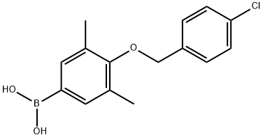 4-(4′-Chlorobenzyloxy)-3,5-dimethylphenylboronic acid 구조식 이미지