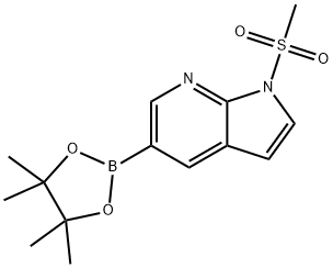 1H-Pyrrolo[2,3-b]pyridine, 1-(methylsulfonyl)-5-(4,4,5,5-tetramethyl-1,3,2-dioxaborolan-2-yl)- 구조식 이미지