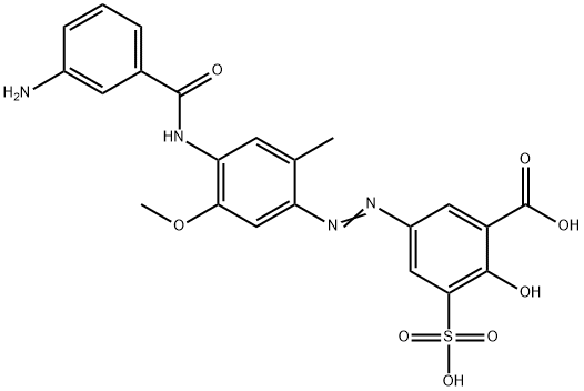 5-[[4-[(3-aminobenzoyl)amino]-5-methoxy-2-methylphenyl]azo]-3-sulphosalicylic acid 구조식 이미지