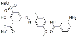 sodium 5-[[4-[(3-aminobenzoyl)amino]-5-methoxy-o-tolyl]azo]-3-sulphosalicylate Structure