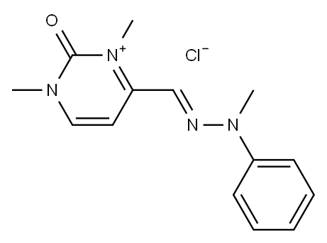 1,2-dihydro-1,3-dimethyl-4-[(methylphenylhydrazono)methyl]-2-oxopyrimidinium chloride 구조식 이미지