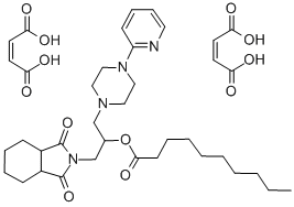 Decanoic acid, 1-((octahydro-1,3-dioxo-2H-isoindol-2-yl)methyl)-2-(4-( 2-pyridinyl)-1-piperazinyl)ethyl ester, (Z)-2-butenedioate (1:2) 구조식 이미지
