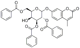 4-메틸움벨리페릴2,3,6-트라이-O-벤조일-D-갈락토피라노사이드 구조식 이미지