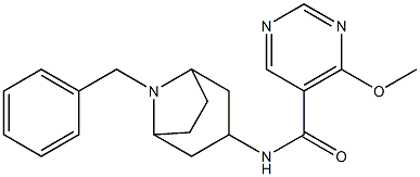 5-Pyrimidinecarboxamide, 4-methoxy-N-(8-(phenylmethyl)-8-azabicyclo(3. 2.1)oct-3-yl)-, exo- Structure