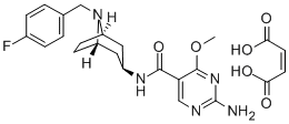 5-Pyrimidinecarboxamide, 2-amino-N-(8-(p-fluorobenzyl)-3-beta-nortropa nyl)-4-methoxy-, monomaleate Structure