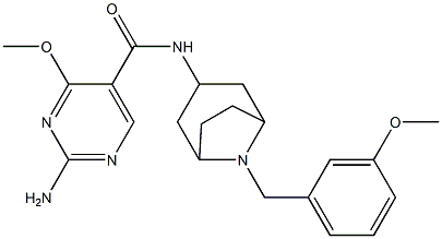 2-amino-4-methoxy-N-[8-[(3-methoxyphenyl)methyl]-8-azabicyclo[3.2.1]oc t-3-yl]pyrimidine-5-carboxamide Structure