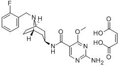 2-Amino-N-(8-(o-fluorobenzyl)-3-beta-nortropanyl)-4-methoxy-5-pyrimidi necarboxamide Structure