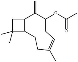 6,10,10-trimethyl-2-methylenebicyclo[7.2.0]undec-5-en-3-yl acetate Structure