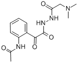 Benzeneacetic acid, 2-(acetylamino)-alpha-oxo-, 2-((dimethylamino)acet yl)hydrazide Structure