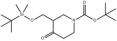 1-BOC-3-[(1,1-디메틸에틸)디메틸실릴록시메틸]-피페리딘-4-온 구조식 이미지