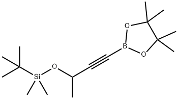 2-((3-TERT-BUTYLDIMETHYLSILYLOXY)-1-BUTYN-1-YL)-4,4,5,5-TETRAMETHYL-(1,3,2)DIOXABOROLANE 구조식 이미지