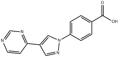 4-(4-PYRIMIDIN-4-YL-1H-PYRAZOL-1-YL)BENZOICACID
 Structure