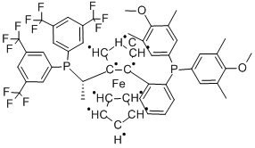 (S)-1-{(S)-2-[2-[BIS(4-METHOXY-3,5-DIMETHYLPHENYL)PHOSPHINO]PHENYL]FERROCENYL}-E Structure