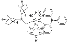 (S)-1-{(S)-2-[2-(디페닐포스피노)페닐]페로세닐}에틸디(2-노르보르닐)포스피 구조식 이미지