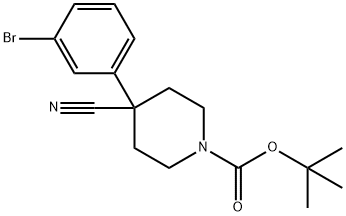 1-N-BOC-4-(3-BROMOPHENYL)-4-CYANOPIPERIDINE Structure