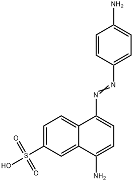 8-amino-5-[(p-aminophenyl)azo]naphthalene-2-sulphonic acid Structure