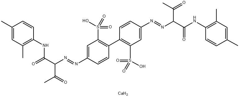 calcium 4,4'-bis[[1-[[(2,4-dimethylphenyl)amino]carbonyl]-2-oxopropyl]azo][1,1'-biphenyl]-2,2'-disulphonate Structure