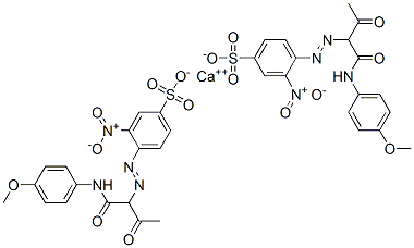 calcium 4-[[1-[[(4-methoxyphenyl)amino]carbonyl]-2-oxopropyl]azo]-3-nitrobenzenesulfonate 구조식 이미지