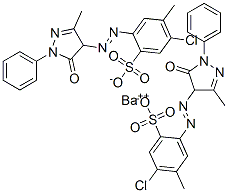 barium bis[5-chloro-2-[(4,5-dihydro-3-methyl-5-oxo-1-phenyl-1H-pyrazol-4-yl)azo]-p-toluenesulphonate]  구조식 이미지