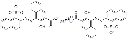3-hydroxy-4-[(1-sulpho-2-naphthyl)azo]-2-naphthoic acid, barium calcium salt 구조식 이미지