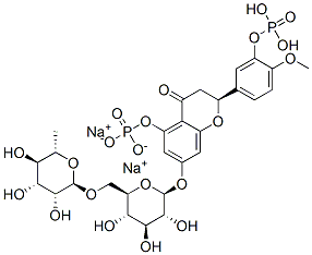 (S)-7-[[6-O-(6-deoxy-alpha-L-mannopyranosyl)-beta-D-glucopyranosyl]oxy]-2,3-dihydro-2-[4-methoxy-3-(phosphonooxy)phenyl]-5-(phosphonooxy)-4H-1-benzopyran-4-one, disodium salt Structure