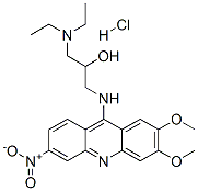 1-(diethylamino)-3-[(2,3-dimethoxy-6-nitroacridin-9-yl)amino]propan-2-ol monohydrochloride Structure