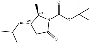 1-피롤리딘카르복실산,2-메틸-3-(2-메틸프로필)-5-옥소-,1,1-디메틸에틸에스테르,(2R,3S)-REL- 구조식 이미지