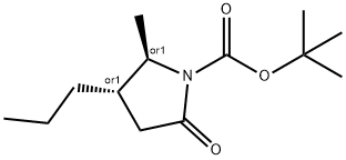 1-피롤리딘카르복실산,2-메틸-5-옥소-3-프로필-,1,1-디메틸레틸에스테르,(2R,3S)-REL- 구조식 이미지