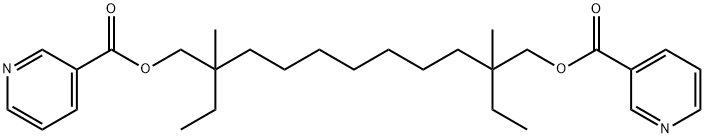 [2-ethyl-2,10-dimethyl-10-(pyridine-3-carbonyloxymethyl)dodecyl] pyrid ine-3-carboxylate Structure