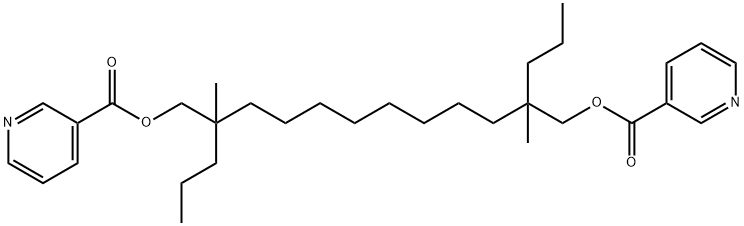 [2,11-dimethyl-2-propyl-11-(pyridine-3-carbonyloxymethyl)tetradecyl] p yridine-3-carboxylate Structure