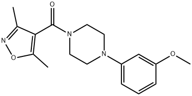 Methanone, (3,5-dimethyl-4-isoxazolyl)[4-(3-methoxyphenyl)-1-piperazinyl]- 구조식 이미지