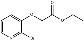 (2-브로모-피리딘-3-일록시)-아세트산에틸에스테르 구조식 이미지