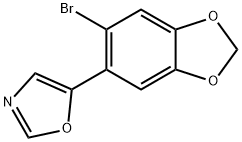 5-(6-BROMOBENZO[D][1,3]DIOXOL-5-YL)OXAZOLE 구조식 이미지