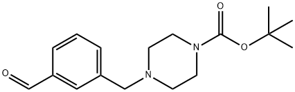 TERT-BUTYL 4-(3-FORMYLBENZYL)TETRAHYDRO-1(2H)-PYRAZINECARBOXYLATE 구조식 이미지