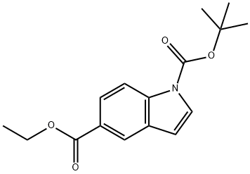 1H-Indole-1,5-dicarboxylicacid,1-(1,1-diMethylethyl)5-ethylester 구조식 이미지