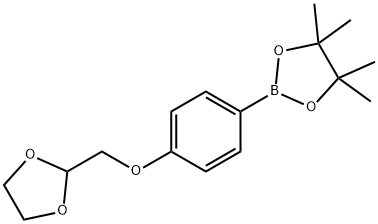 2-[4-([1,3]DIOXOLAN-2-YLMETHOXY)-PHENYL]-4,4,5,5-TETRAMETHYL-[1,3,2]DIOXABOROLANE 구조식 이미지