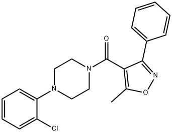 Methanone, [4-(2-chlorophenyl)-1-piperazinyl](5-methyl-3-phenyl-4-isoxazolyl)- Structure