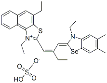 ethyl 1-ethyl-2-[2-[(3-ethyl-5,6-dimethyl-3H-benzoselenazol-2-ylidene)methyl]-1-butenyl]naphtho[1,2-d]thiazolium sulphate Structure